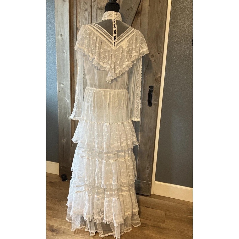 VTG Gunne Sax Romantic Renaissance Bridal Collection Lace Dress Gown Sz 13 - Picture 5 of 17